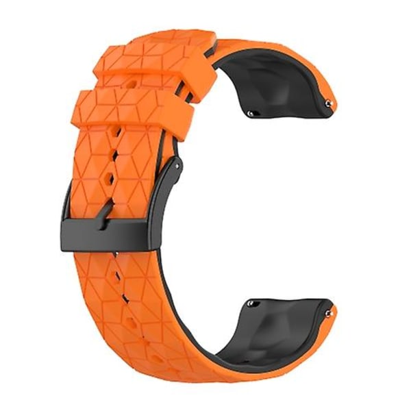 Til Suunto 7 24 mm blandet farve silikone urrem Orange-Black