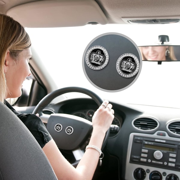 2 kpl 3D Kruunu Auton Tunnusmerkki Tarra, Strassit Metalli Kruunu Tunnusmerkit