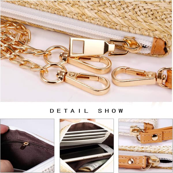 Dame Sommer Strand Halm Clutch Håndtaske