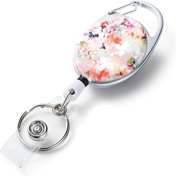 Utdragbara Badge-rullar med dubbelsidig färgtryck - Rosa blommönster
