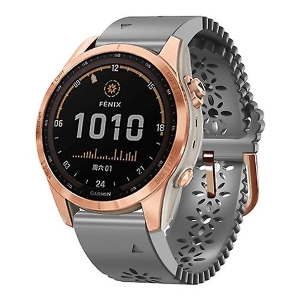 Til Garmin Fenix ​​7s / 6s / 5s Quick Release Lace Silikone Urbånd Grey