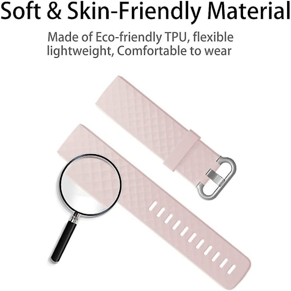 Vanntett erstatningsklokkerem Fitness Sport Band Armbånd Kompatibel med Fitbit Charge 4 / Fitbit Charge 3 Se- Multi Color PinkSand Small