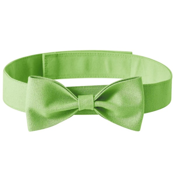 Dog Neck Tie Enfärgad Justerbar Head Wear Pet Bow Collar Hundtillbehör för bröllopsfest Light Green L