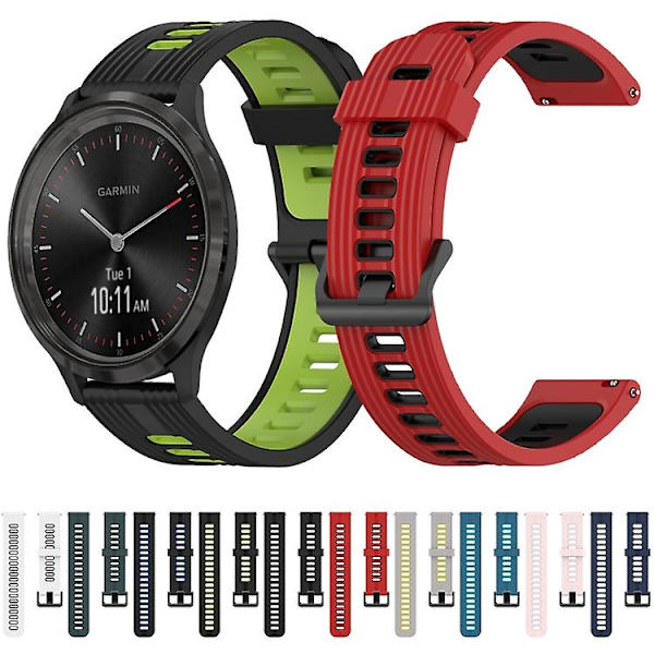 För Garmin Vivomove3 20 mm vertikalt mönster tvåfärgat watch Pink-White