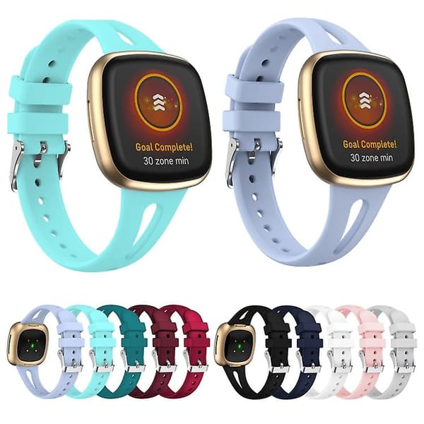 For Fitbit Versa 3/4 Vanndråpe Slim Silikon Klokkebånd Black
