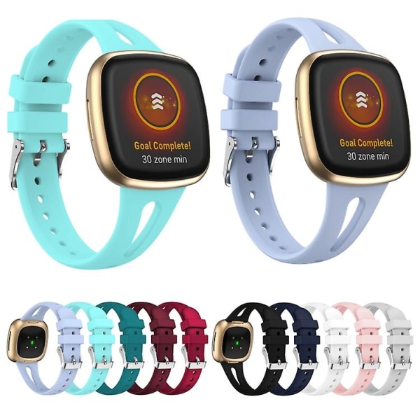 For Fitbit Versa 3/4 Vanndråpe Slim Silikon Klokkebånd Wine Red