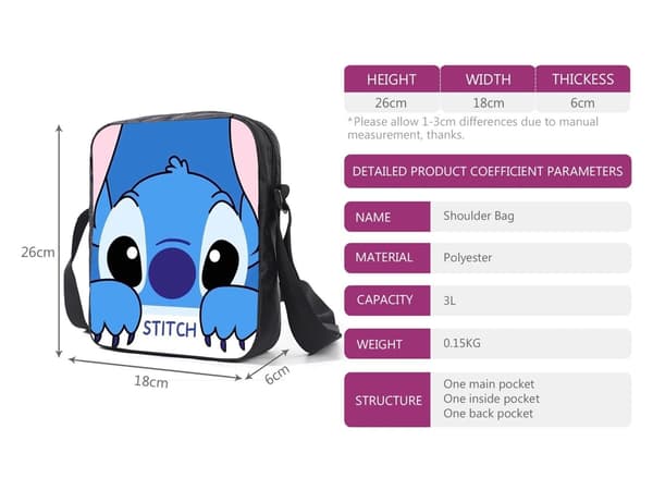 Stitch Tredelt Student Ryggsekk25