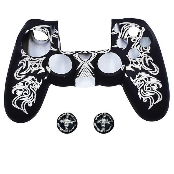 SQCLV PS4-kontrollerskinn, silikonskydd för handkontroll, kompatibelt med PS4 Slim/PS4 Pro-kontroller (2 tumgrepp)