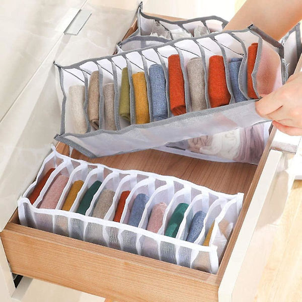 Alusvaatteet Organizer Set -taitettava Alusvaatteet Drawer Organizer Gray 11 grid