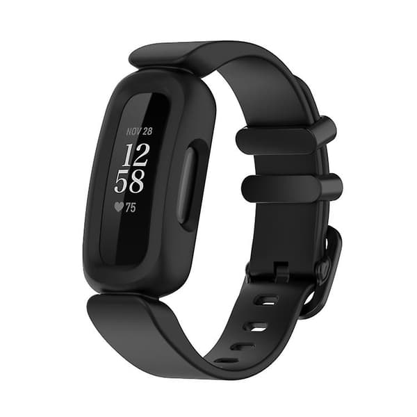 För Fitbit Ace 3 Silicone Integrated Watch Band Black