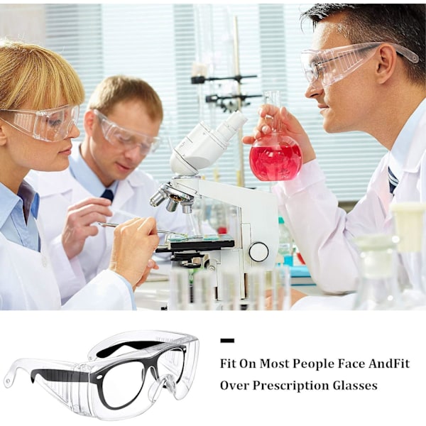 6 Par Säkerhetsglasögon Över Glasögon Skyddsglasögon Klarglas