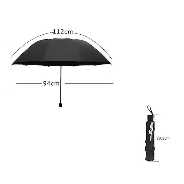 Cool mellemfinger op tre foldeparaply Anti-sol regn Vindtæt parasol 2023
