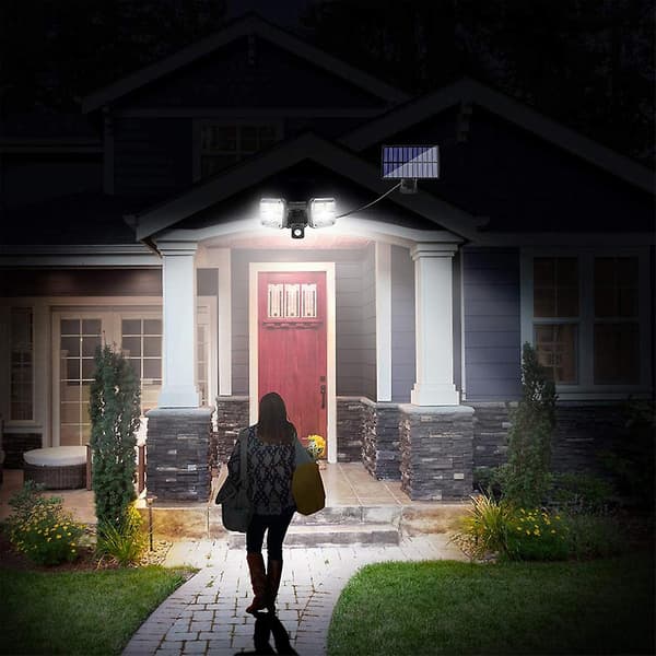 Delad solvägglampa, utomhus sollampor med rörelsesensor, 100 LED