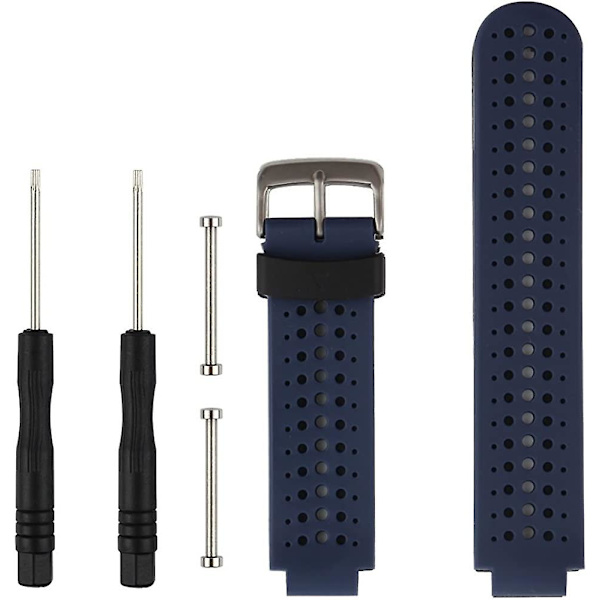 Udskiftningsrem til smart armbåndsur til Garmin Forerunner 220/230/235/620/630/735xt/235 Lite Navy Blue-Black