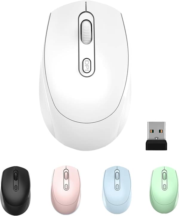 2.4G trådlös ergonomisk tyst mus 1600dpi blå