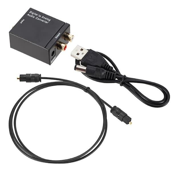 Digital til analog lydkonverter Optisk koaksial Toslink Rca Tv Lr lydadapter