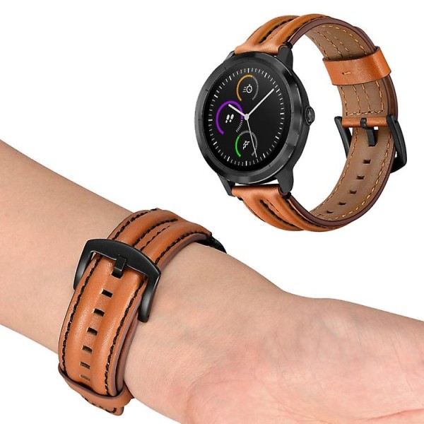 For Garmin Vivoactive3 / Vivomove Hr Double Keel Watch Band Brown