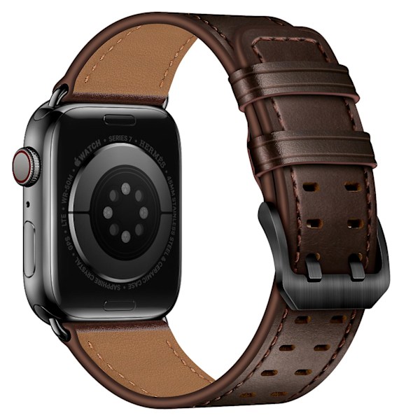 Business Läderrem för Apple Watch Ultra 49mm 8 7 45mm 41mm Högkvalitativt armband för Iwatch 6 5 4 3 Se 38mm 40mm 42mm 44mm Dark brown For 42mm 44mm 45mm