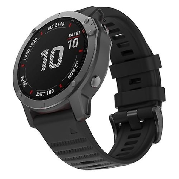 För Garmin Fenix ​​7x Silicone Watch Band Black