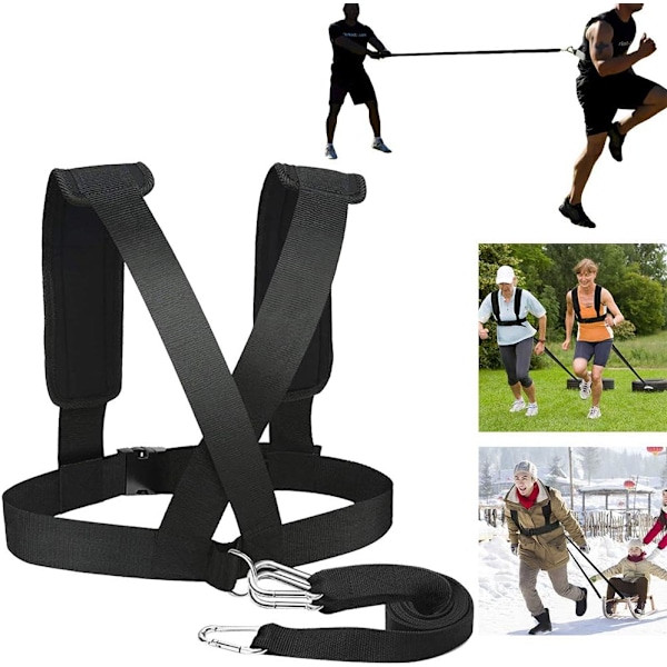 Viktbelastande axelrem, Fitnessaxelrem Elastisk Lp | Justerbar vadderad axelrem, släde sele däckdragning sele för svart