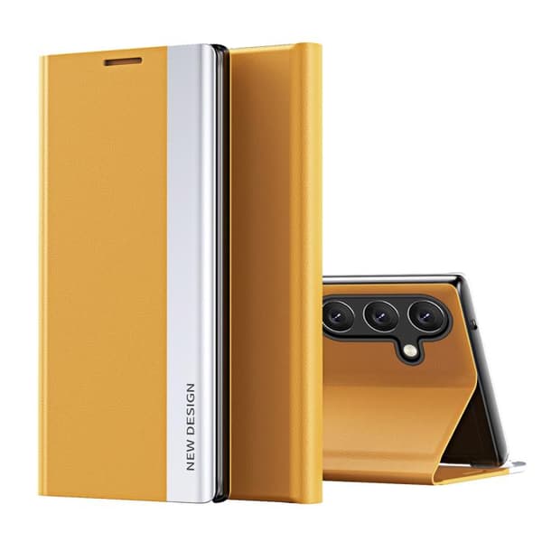 Etui til Samsung Galaxy S26 Plus, flip cover PU læder (gul)