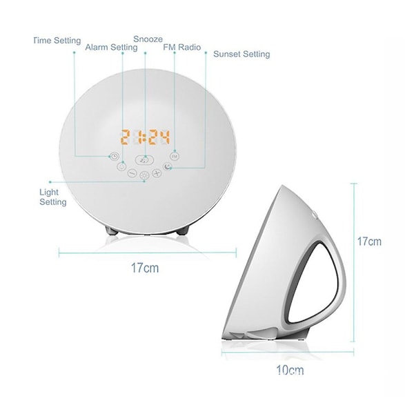 Wake Up Light Alarm Clock - Sunrise Sunset Simulation Alarm Clock