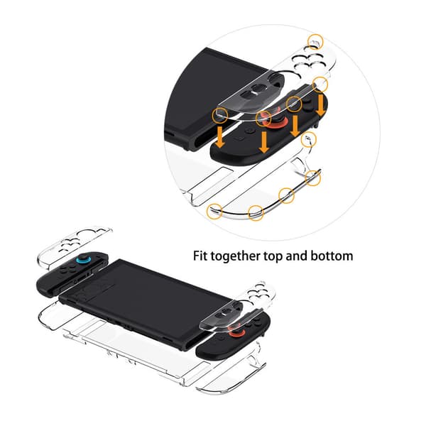 Skal för Nintendo Switch 2, droppresistent transparent skyddsskal