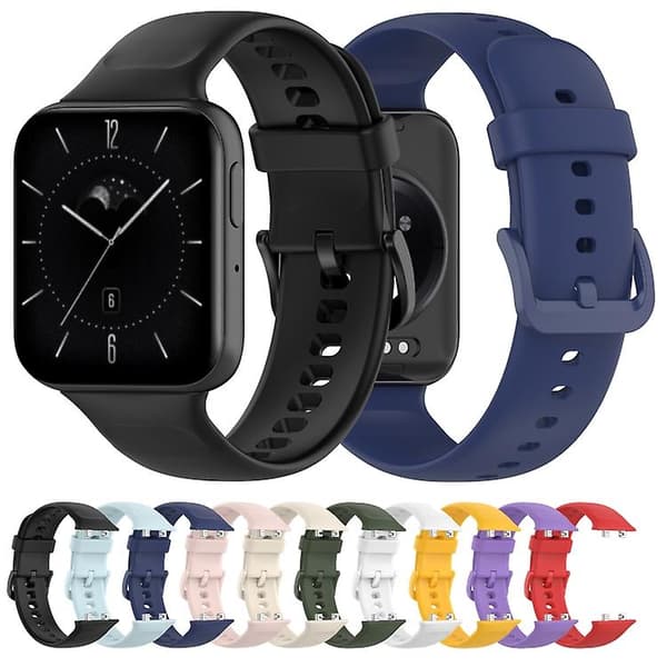För Oppo Watch 3 Solid Color Soft Silicone Watch Band Light Pink