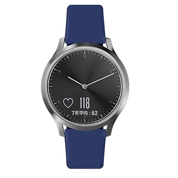 För Garmin Vivoactive 3 / Vivomove Hr Solid Color Reverse Buckle Watch Navy Blue