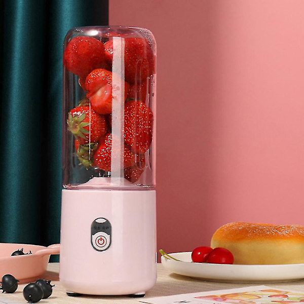 Bærbar Blender Mini Blender Til Juice, 500ml Personlig Blender Genopladelig Pink