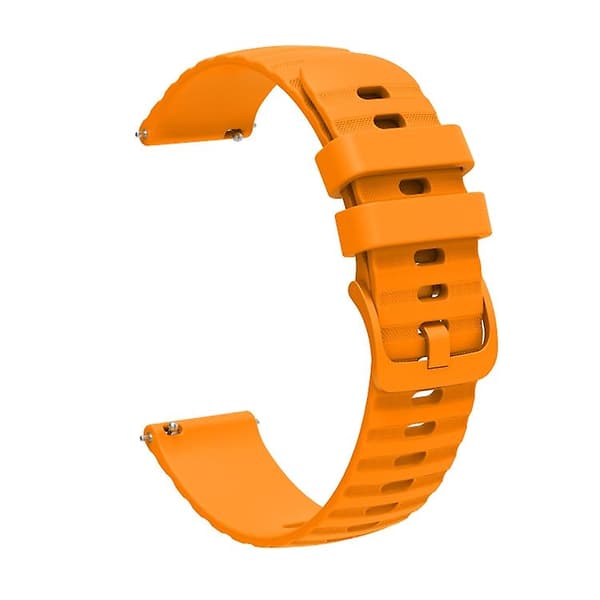 Til Garmin Forerunner Sq2 Music 20mm Wavy Dot Pattern Solid Color Silikone Watch Band Yellow
