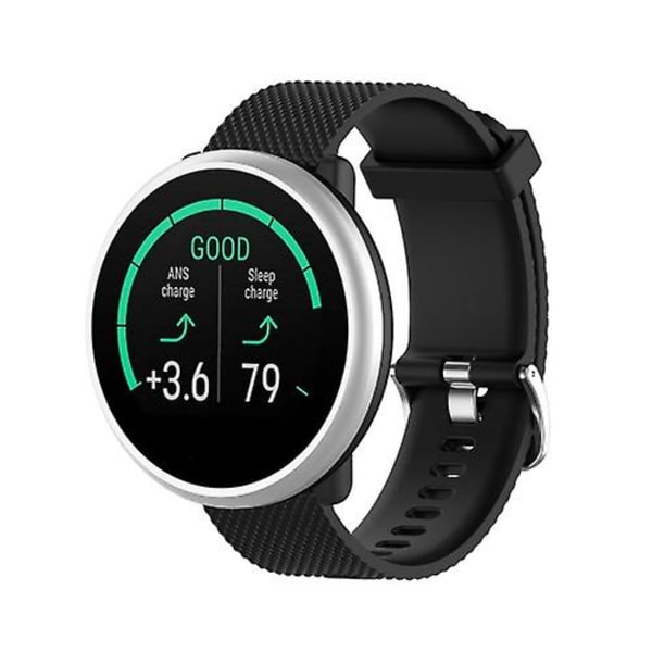 Til Polar Ignite Fashion Textured Silicone Replacement Watch Band Black