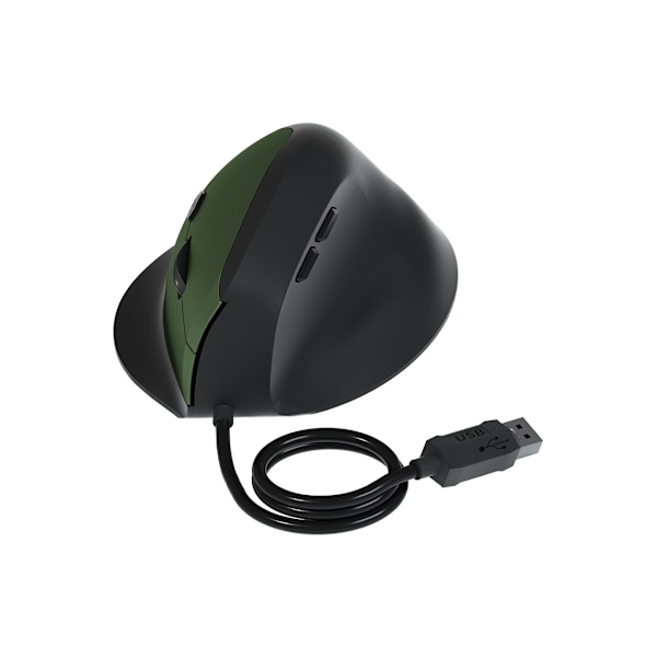 Ergonomisk Vertikal Kablet Mus med 3-Niveaus DPI Justering Grøn
