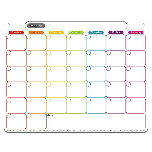 Torkmagnetisk kalender för kylskåp - Månatlig kalender för kylskåp