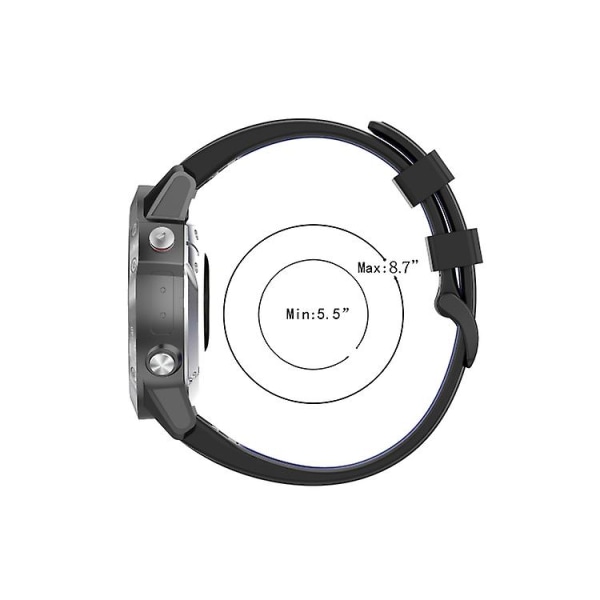 22 mm hurtigutløser tofarget silikonklokkerem for Garmin Fenix ​​7 / Epix Black Rose Red