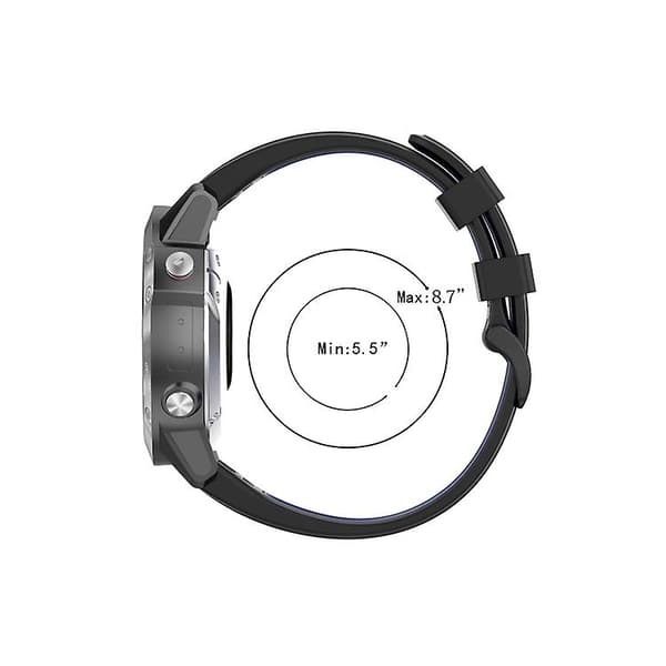 22 mm Quick Release To-farve Silikone Urrem Til Garmin Fenix ​​7 / Epix Black Rose Red