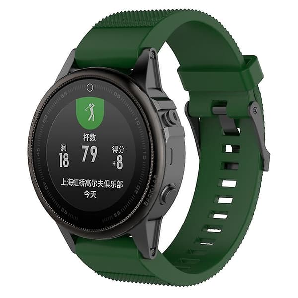 Til Garmin Fenix ​​5s 20 mm silikone urrem Army Green)