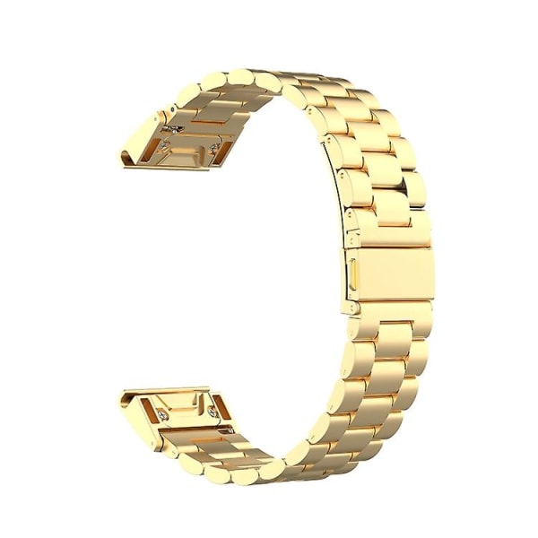 Til Garmin Fenix5/forerunner935/garmin Approach S60 3-perler rustfrit stål Metal Quick Release Urrem gold