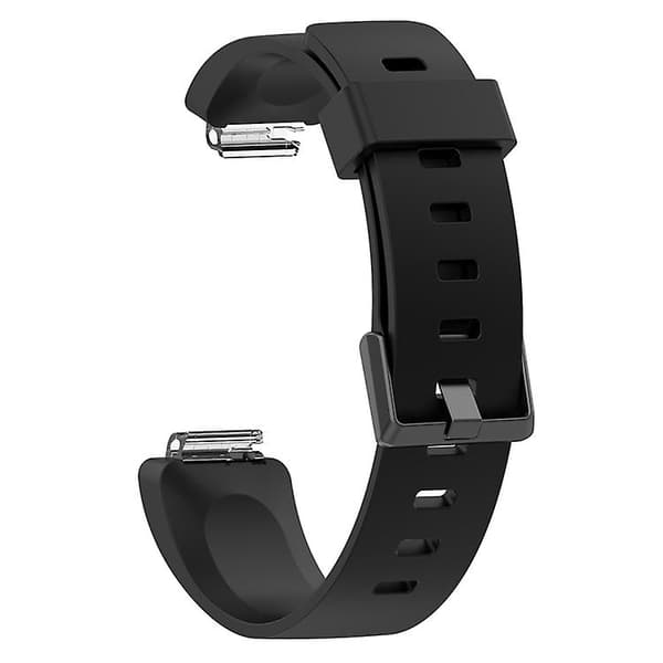 Til Fitbit Inspire / Inspire Hr Glossy Surface Silicone Watch Band Black