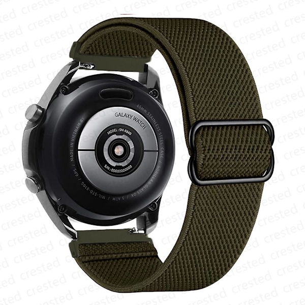 20 mm 22 mm bånd til Samsung Galaxy Watch 4/classic/3/5/pro/active 2 Gear S3 Elastic Nylon Loop Huawei Watch Gt 2 2e 3 Pro Strap Army Green 20mm