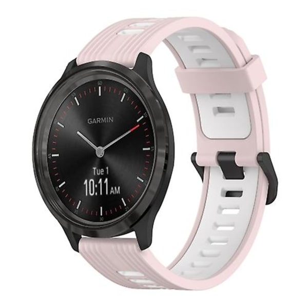 För Garmin Vivomove3 20 mm vertikalt mönster tvåfärgat watch Pink-White