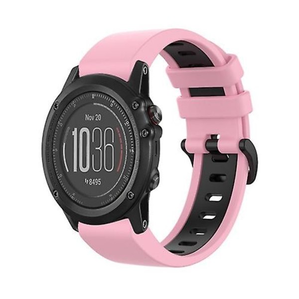 För Garmin Fenix ​​3 26mm silikon watch i två färger Pink-Black