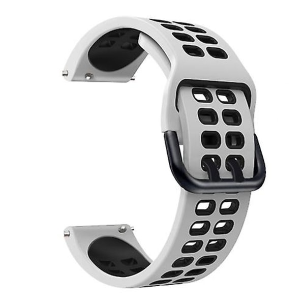 Til Garmin Forerunner 645 Music 20 mm blandet farve silikone urrem White Black