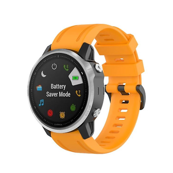 Til Garmin Fenix ​​7s 20 mm ensfarvet silikone Quick Release Urbånd Yellow