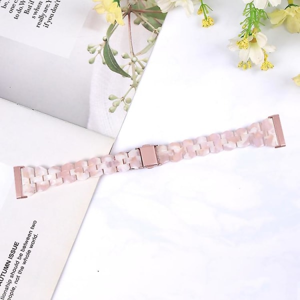 Fitbit Versa 4 / Sense 2 Universal Rhombus Resin watch Pink Flower