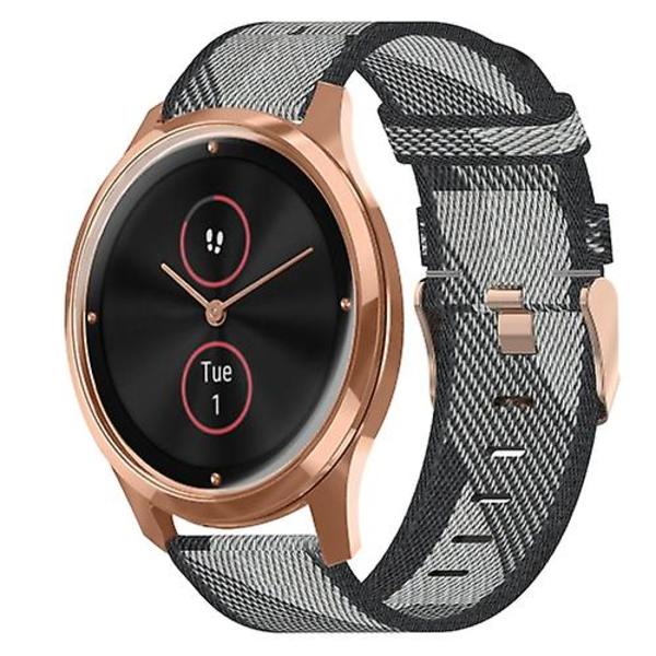 For Garminmove Luxe 20 mm nylon vevd klokkerem Grey