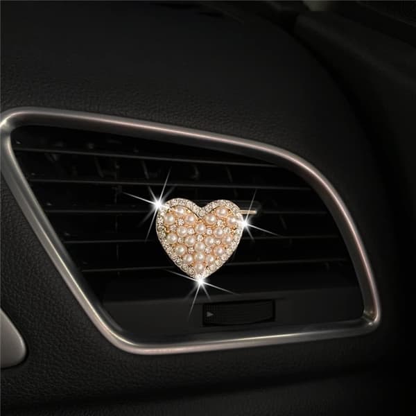 Bling Bil Luftventil Klips. Perle Diamant Hjerteformet Bil