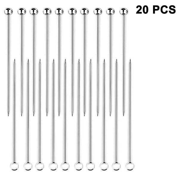 20 stk. cocktailpinde lavet af rustfrit stål cocktailpinde