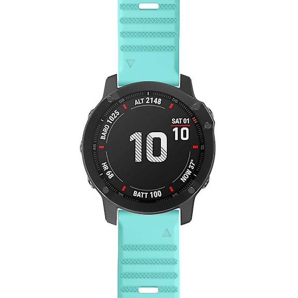 For Garmin Fenix ​​7x / 6x 26mm Smart Watch Quick Release Silicon Watch Band Teal