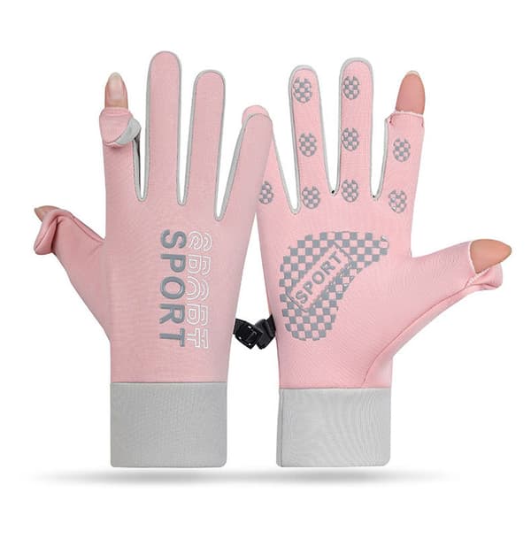 Varme vintercykelhandsker til touchscreen (dame/pink)
